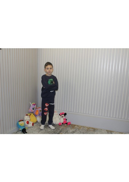 Minecraft Desenli Alt Üst Erkek Çocuk Takım modelleri