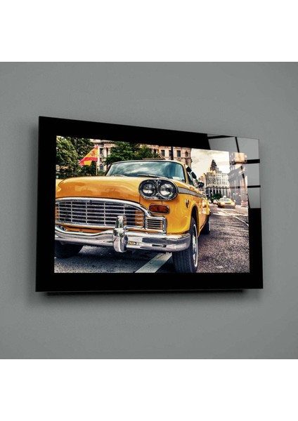 Vintage Taxi New York Cam Tablo fiyatları