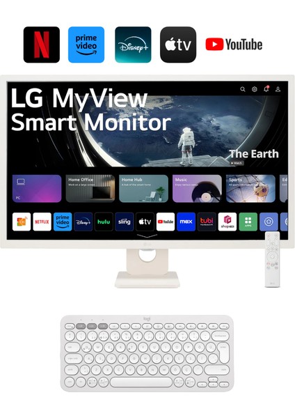 Lg Akıllı Tv- Monitör 27'' 70 Ekran Wi-Fi Bağlantılı Apple-Android Kablosuz Bağlantı Bluetooth Webos Full Hd IPS Akıllı Monitör+Logitech Kablosuz Klavye