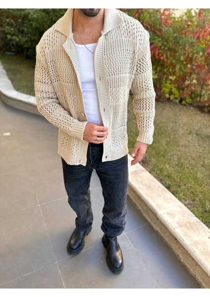 Hırka Oversize Özel Örgülü Triko Desenli Salaş Örgü Tasarım Delikli Hırka fiyatları