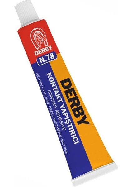 Derby Yapıştırıcı 40 gr Tüp 10 Adet Kontakt Sıvı Yapıştırıcı Deri Kösele Lastik Kumaş Porselen Mobilya Yapıştırıcı