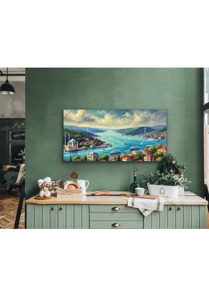 Istanbul Boğaz Manzarası Kanvas Tablo 60 x 120 cm