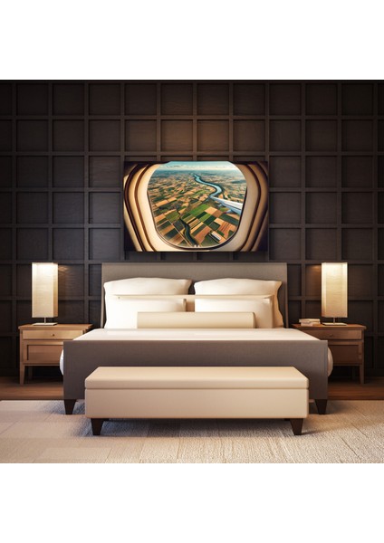 Uçak Penceresi Manzara Kanvas Tablo 100 x 160 cm fiyatları