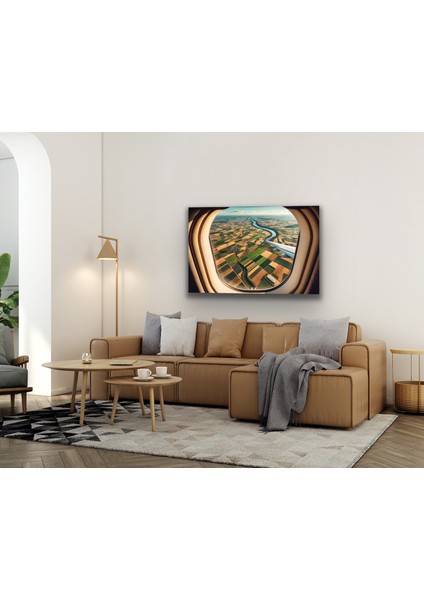 Uçak Penceresi Manzara Kanvas Tablo 100 x 160 cm fırsatları