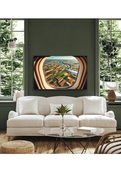 Uçak Penceresi Manzara Kanvas Tablo 100 x 160 cm indirimleri