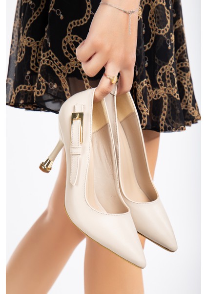 Kadın 7 cm Tokalı Topuklu Siyah Cilt Stiletto modelleri