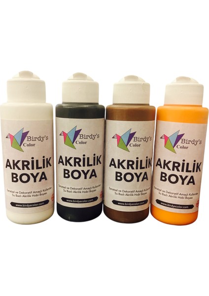 Akrilik Boya 4'lü Set 4X120 ml Sanatsal Renkler - Boyama Seti