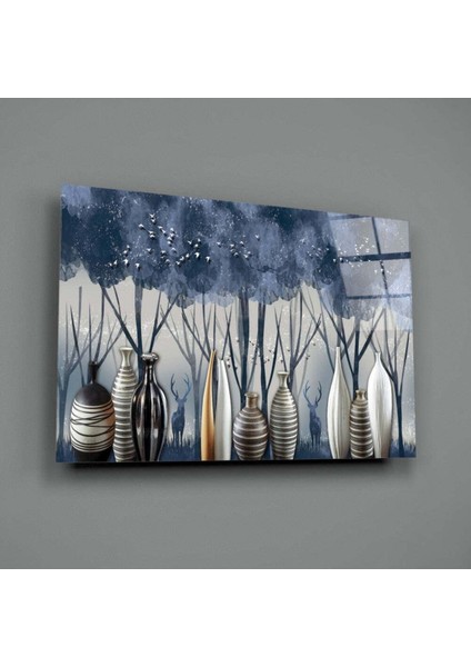 Vazolar ve Ağaçlar Cam Tablo modelleri