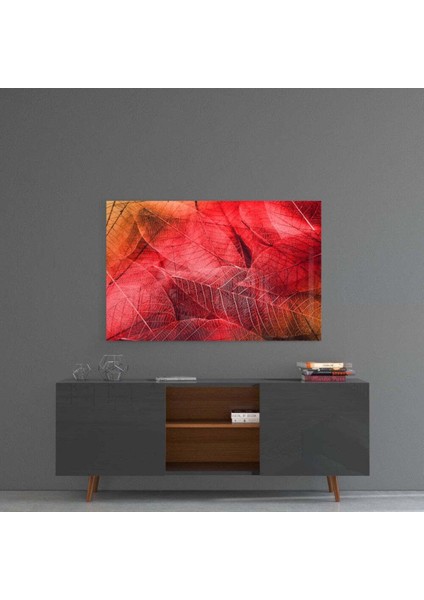 Makro Kırmızı Yaprak Cam Tablo fırsatları