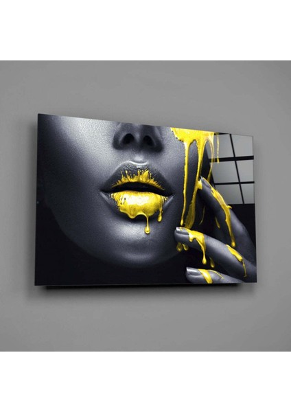 Sarı ve Kadın Cam Tablo modelleri