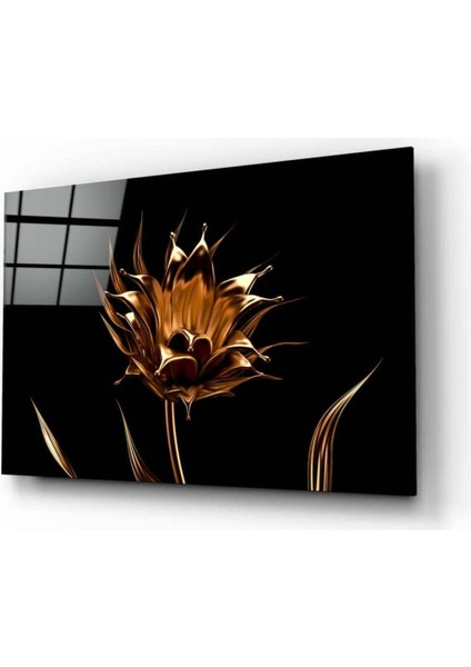 Altın Çiçek Cam Tablo