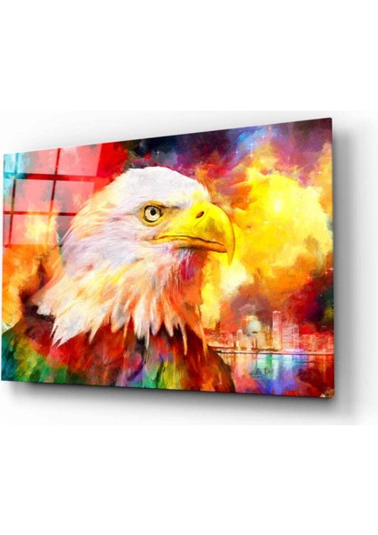 Renkli Kartal Cam Tablo