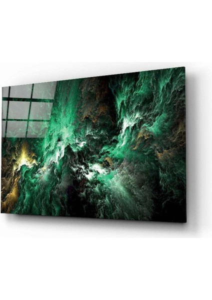 Yeşil Uzay Cam Tablo