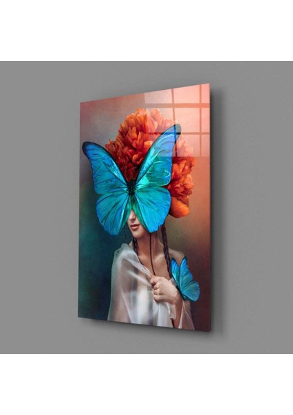 Kelebek Kadın Cam Tablo modelleri