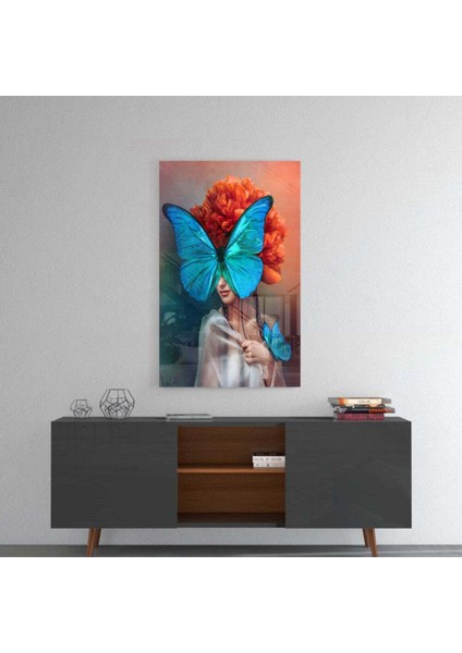 Kelebek Kadın Cam Tablo fırsatları