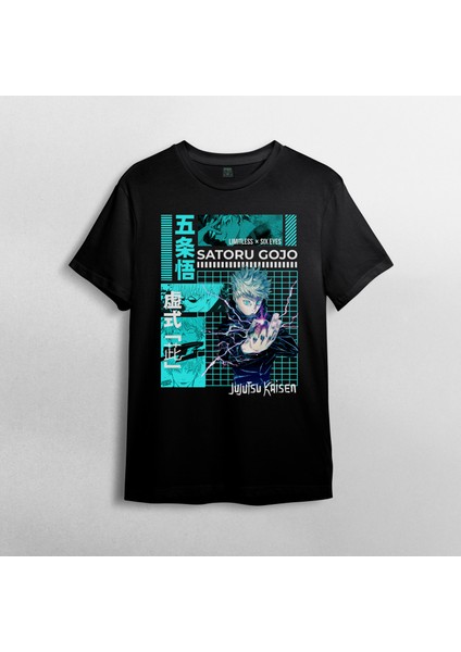 Jujutsu Kaisen Satoru Gojo %100 Pamuklu Bisiklet Yaka T-Shirt Model 4 fiyatları