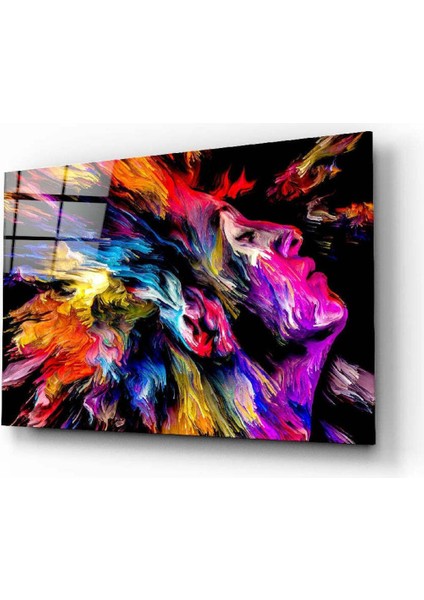 Renkli Düşünceler Cam Tablo