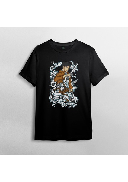 Attack On Titan Captain Levi Ackerman %100 Pamuklu Bisiklet Yaka T-Shirt Model 2 fiyatları
