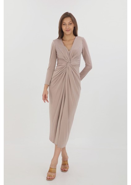 Düğüm Detaylı Midi Elbise indirimleri