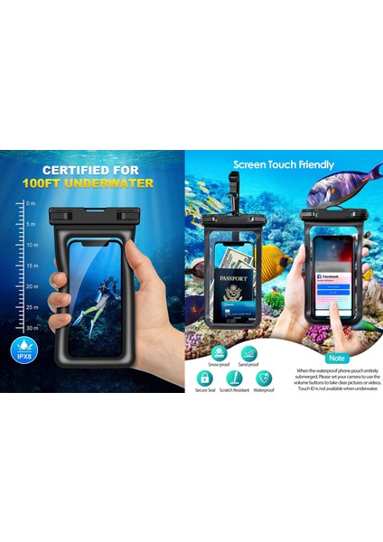 Waterproof Telefon Kılıfı Balonlu Sualtı Kılıfı