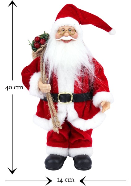 14X35X9 cm Torbalı Noel Baba Yılbaşı Süs
