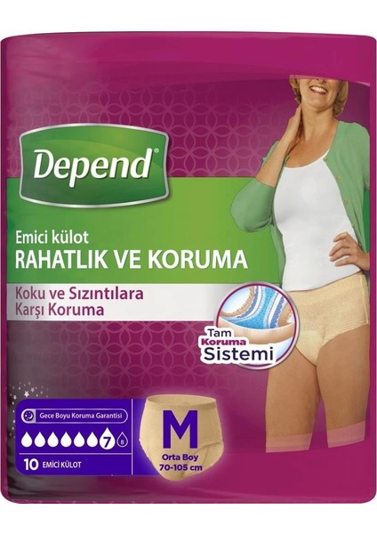 Depend Emici Külot Orta Boy Kadın 10 Adet