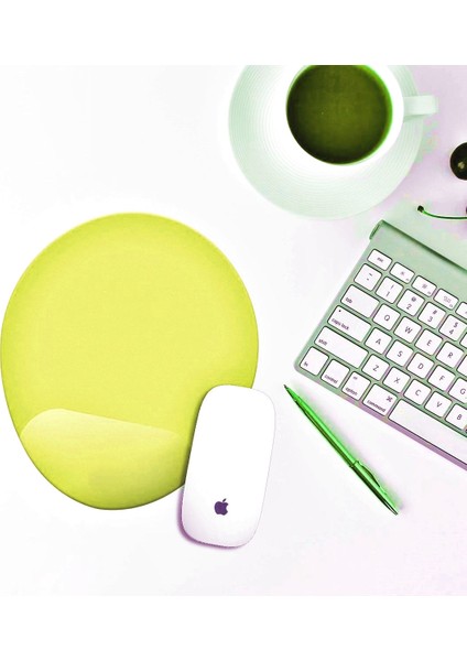 Bilek Destekli Mousepad - Kaymaz Mouse Ped - Fare Pedi - Oval Mouse Altlığı - Oval Mousepad - Mouseped