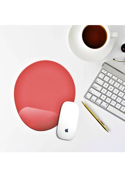 Bilek Destekli Mousepad - Kaymaz Mouse Ped - Fare Pedi - Oval Mouse Altlığı - Oval Mousepad - Mouseped
