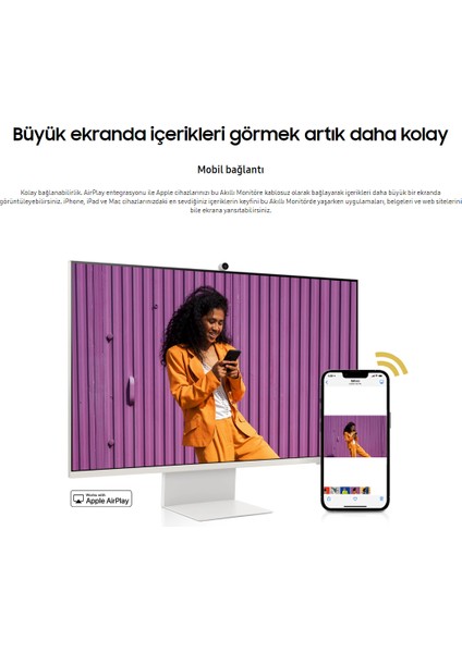 Akıllı-Smart Monitör Tv M8-32 Inç 4K 80 Ekran- Kamera , Silim Tasarım Type-C, Bluetooth ve Wi-Fi Bağlantı Premium Monitör-Tv