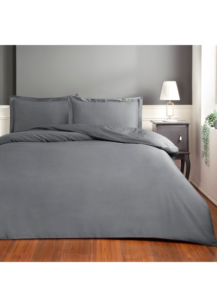 Saten Basic King Size Nevresim Takımı Antrasit