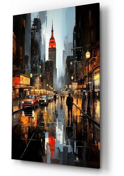 Şehir Gecesi Cam Tablo