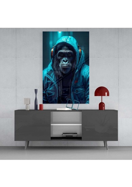 Müzik ve Maymun Cam Tablo || Tasarımcı Koleksiyonu fırsatları