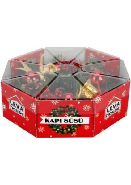 Renkli 24 cm Kapı Süsü ve Çelenk Yılbaşı Dekoru Canlı ve Şık fiyatları