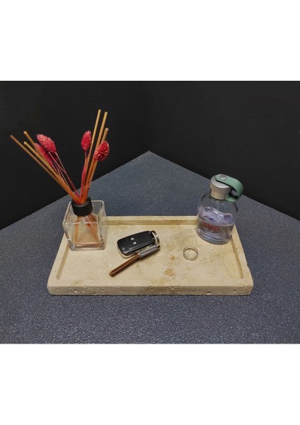 Traverten Tepsi 15X30CM, Banyo Düzenleyici, Takı Organizer, Sunumluk indirimleri