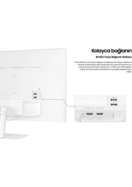 Izle, Oyna, Çalış -Wi-Fi Bağlantı Apple-Android Kablosuz Görüntü Aktarım 32''inç 80 Ekran Akıllı Tv-Monitör M5 + Logitech Kablosuz Klavye