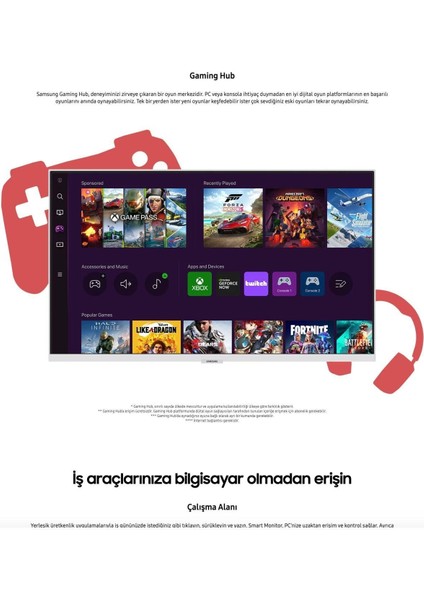 Izle, Oyna, Çalış -Wi-Fi Bağlantı Apple-Android Kablosuz Görüntü Aktarım 32''inç 80 Ekran Akıllı Tv-Monitör M5 + Logitech Kablosuz Klavye