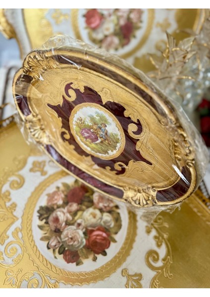 Esterhomedecor 4’lü Tek Kişilik Orijinal Gül Ağacı Sunum Tepsisi 30CM
