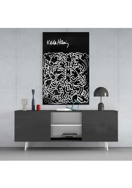 Keith Haring Cam Tablo || Tasarımcı Koleksiyonu fırsatları