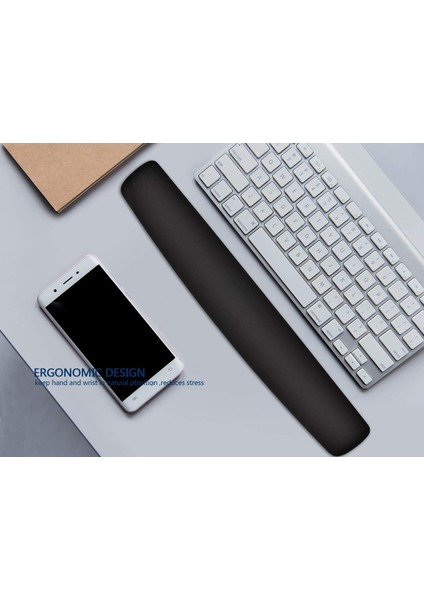 Bilek Destekli Klavye Pad - Kaymaz Klavye Destek Pedi - Keyboard Pedi - Oval Klavye Pedi - Klavye Desteği ( 1 Adet )