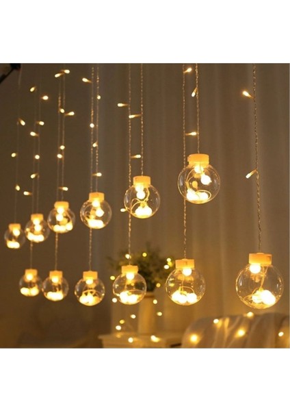 Renkli LED Perde, Çocuk Odası, Teras ve Salon Dekorasyonu için Elektrikli, Sarı Işık