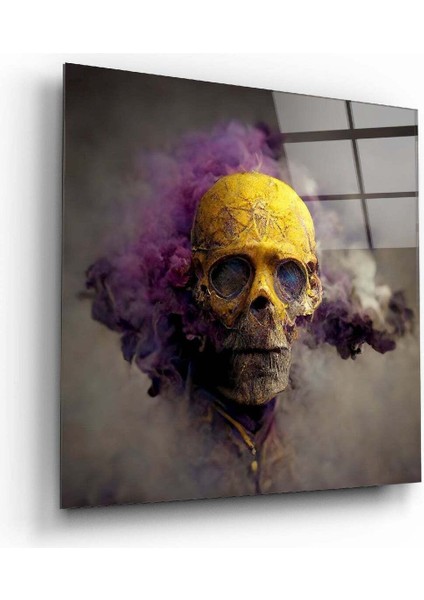 Dumanlı Kafatası Cam Tablo || Tasarımcı Koleksiyonu