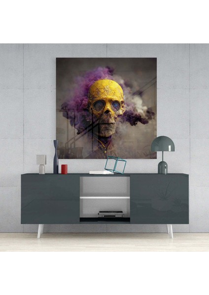 Dumanlı Kafatası Cam Tablo || Tasarımcı Koleksiyonu fırsatları