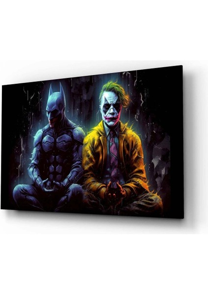 Batman ve Joker Barışta Cam Tablo || Tasarımcı Koleksiyonu