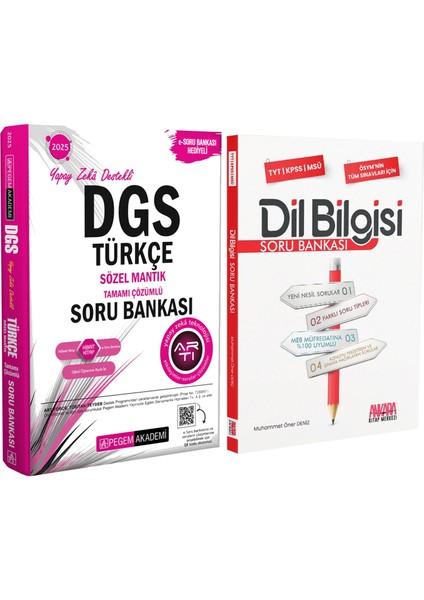 Dgs Türkçe Sözel Mantık ve Dil Bilgisi Soru Bankası Seti 2 Kitap