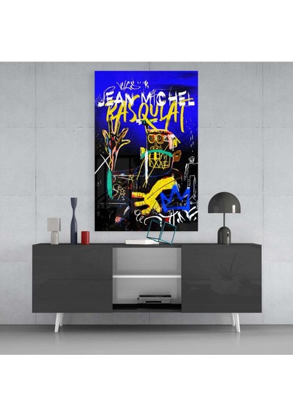 Jean-Michel Basquiat Cam Tablo || Tasarımcı Koleksiyonu fırsatları