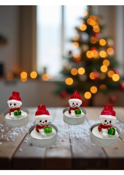 Yılbaşı 4 ' Lü Kardan Adam Mumları