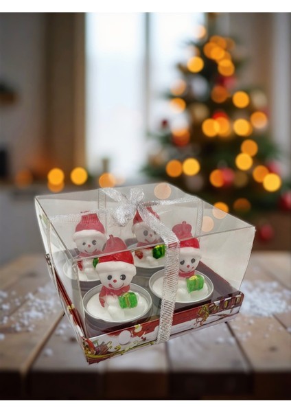 Yılbaşı 4 ' Lü Kardan Adam Mumları modelleri