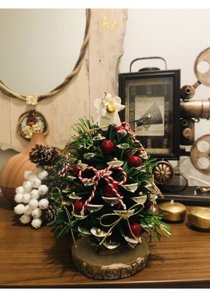 Yeni yıl kozalak yılbaşı sofra masa süsü,melekli christmas süsü, yılbaşı dekorasyonu,new year