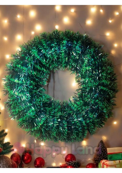 Yeşil Kar Çelenk Kapı Süsü, Şık ve Neşeli Yılbaşı Dekoru, Renk: Gri fiyatları