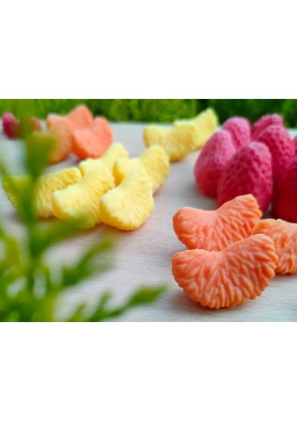 4'lü Mandalina Limon Dilimi Silikon Kalıp K-1253, Kokulu Taş Sabun Alçı Mum Kalıbı modelleri